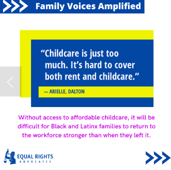 "Childcare is just too much. It's hard to cover both rent and childcare."